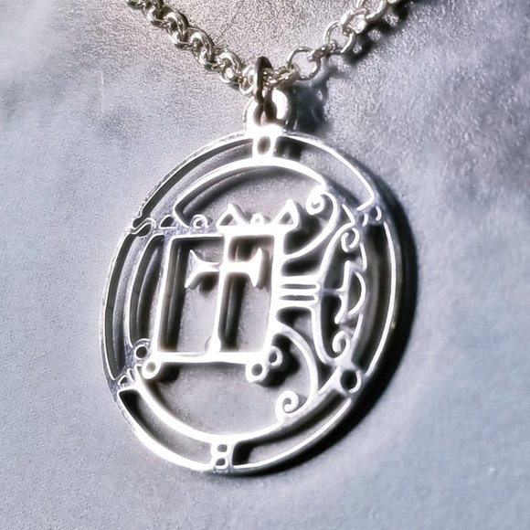 Orobas Goetic Goetia Sigil Silver Necklace - Picture 2 of 3